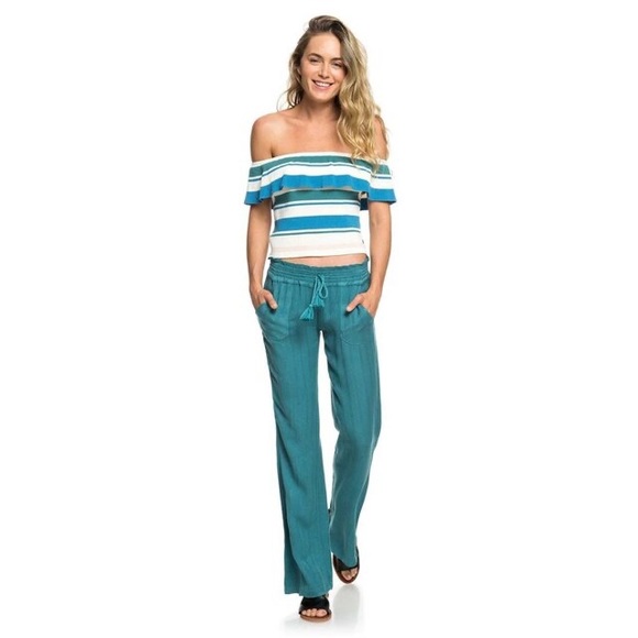 Roxy Pants - 🆕 Roxy  BRITTANY BLUE OCEANSIDE DOBBY PANTS